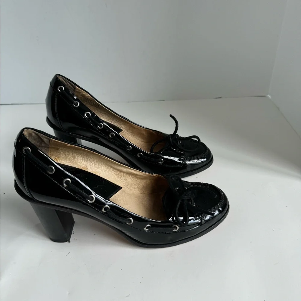 Michael Michael Kors Womens Tabitha Pump Size 8.5M Black Patent Block Heel - Picture 6 of 11